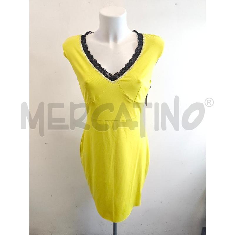 VESTITO DONNA VDP GIALLO SCOLLO PIZZO NERO STRASS | Mercatino dell'Usato Verona fiera 1