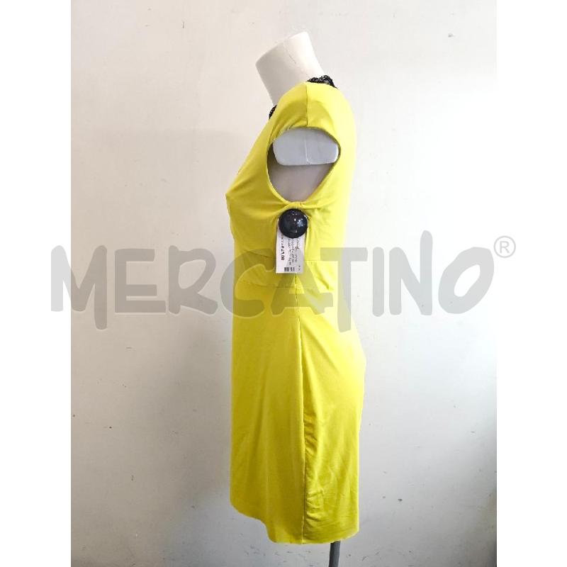 VESTITO DONNA VDP GIALLO SCOLLO PIZZO NERO STRASS | Mercatino dell'Usato Verona fiera 2