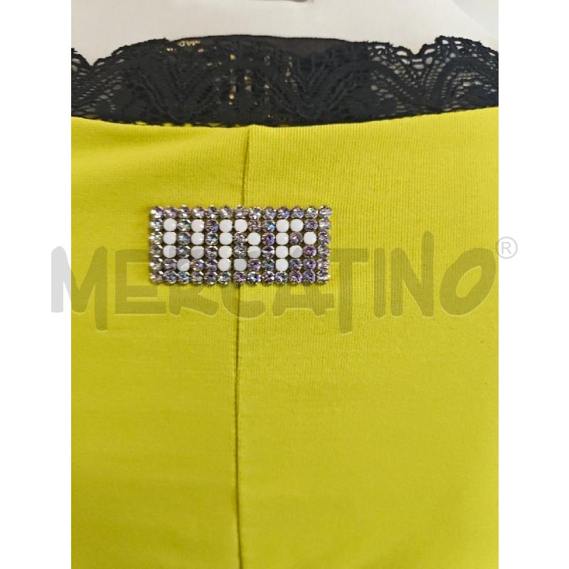 VESTITO DONNA VDP GIALLO SCOLLO PIZZO NERO STRASS | Mercatino dell'Usato Verona fiera 4