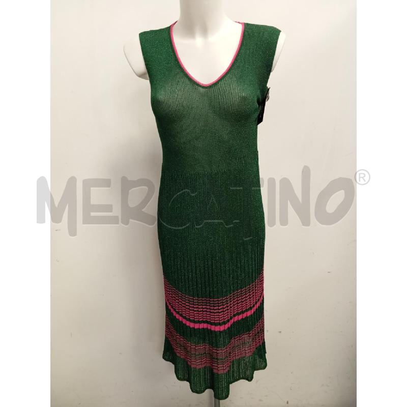 VESTITO D CHIARA BERTANI VERDE LUREX DET ROSA  | Mercatino dell'Usato Verona fiera 1