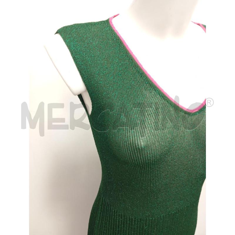 VESTITO D CHIARA BERTANI VERDE LUREX DET ROSA  | Mercatino dell'Usato Verona fiera 2