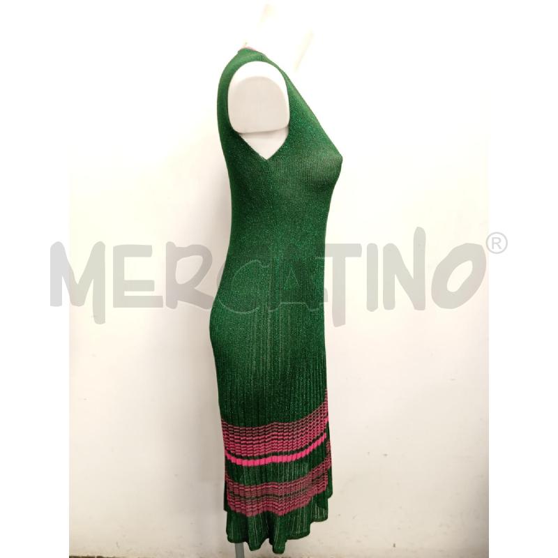 VESTITO D CHIARA BERTANI VERDE LUREX DET ROSA  | Mercatino dell'Usato Verona fiera 3