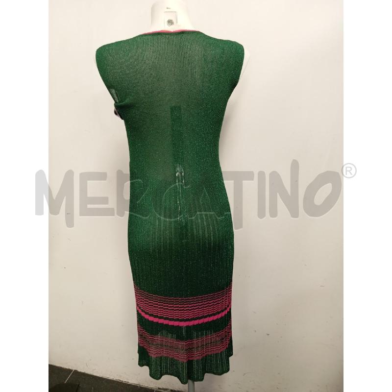 VESTITO D CHIARA BERTANI VERDE LUREX DET ROSA  | Mercatino dell'Usato Verona fiera 4