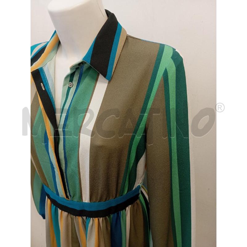 VESTITO D ERIKA CAVALLINI VERDE GIALLO BIA RIGHE  | Mercatino dell'Usato Verona fiera 2