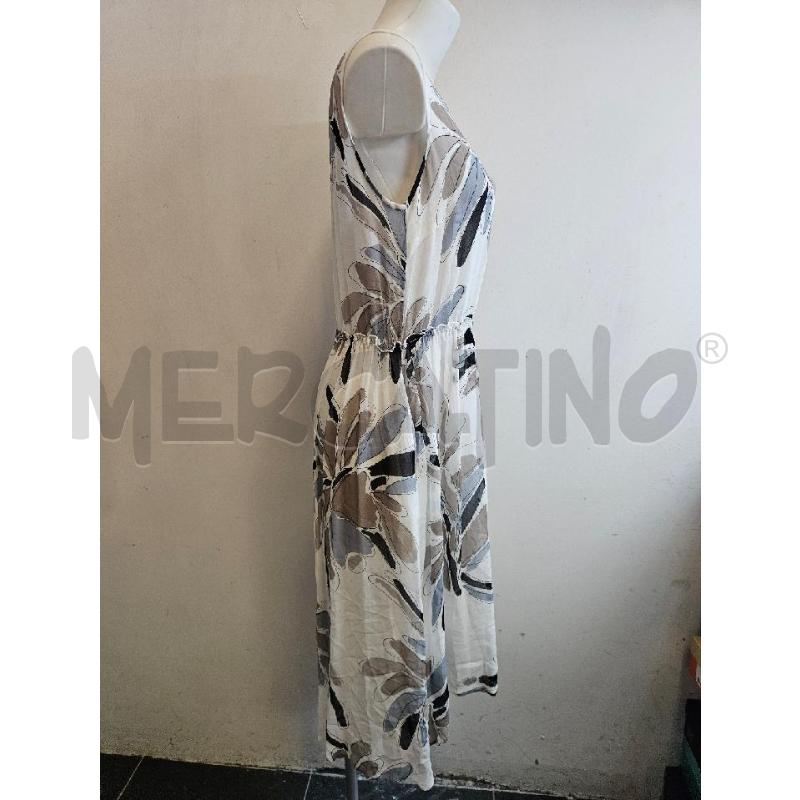 VESTITO D PESERICO BIANCO FANTASIA ASTRATTA GRIGIA BEIGE  | Mercatino dell'Usato Verona fiera 2
