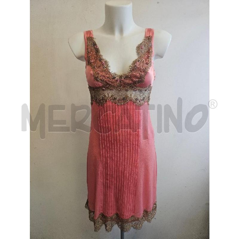 VESTITO D PINKO ROSA PLISSE PERLINE MARRONE  | Mercatino dell'Usato Verona fiera 1