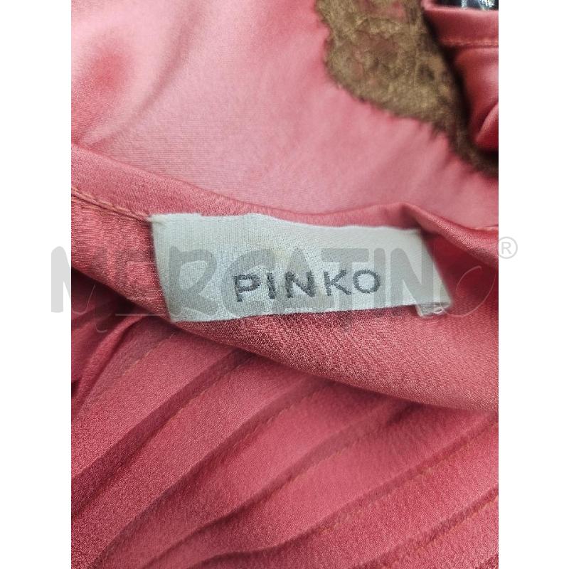 VESTITO D PINKO ROSA PLISSE PERLINE MARRONE  | Mercatino dell'Usato Verona fiera 4