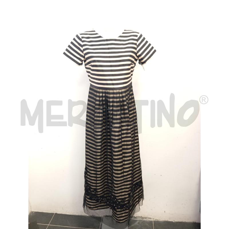 VESTITO D TWIN SET RIGHE NE BEIGE TULLE PAILLETTES | Mercatino dell'Usato Verona fiera 1