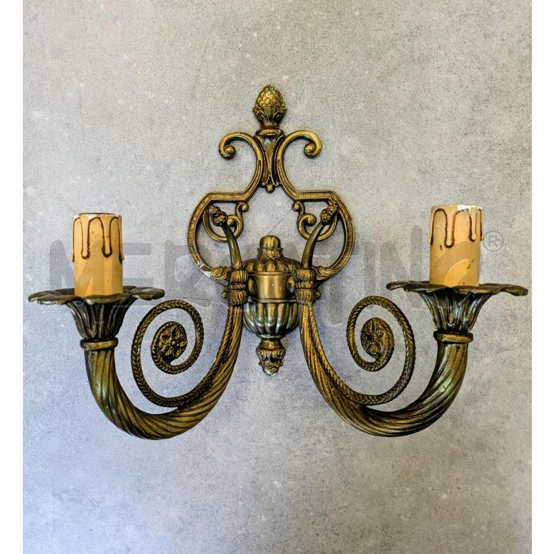 APPLIQUE DOPPIA OTTONE BRACCI CURVATI | Mercatino dell'Usato Lugagnano di sona 2