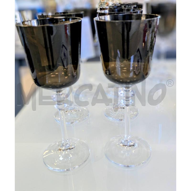 BICCHIERI PZ. 6CRISTAL.  NERI BASE TRASPARENTE | Mercatino dell'Usato Lugagnano di sona 1
