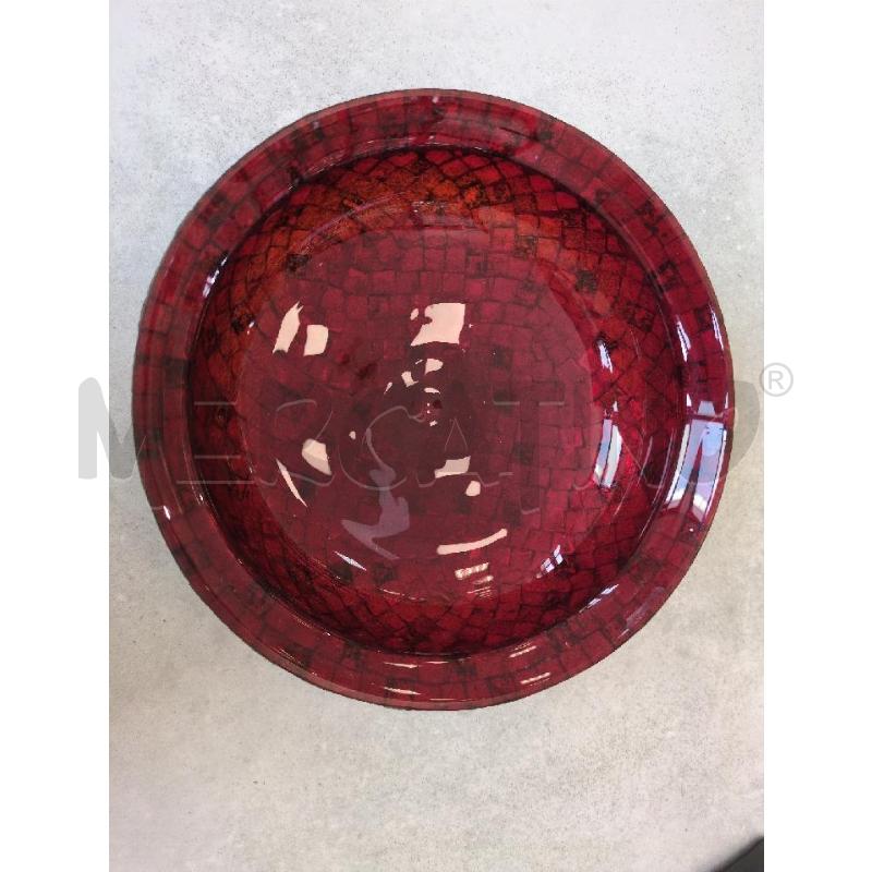 CENTROTAV. IN VETRO A MOSAICO ROSSO +PORTACAND. | Mercatino dell'Usato Lugagnano di sona 3
