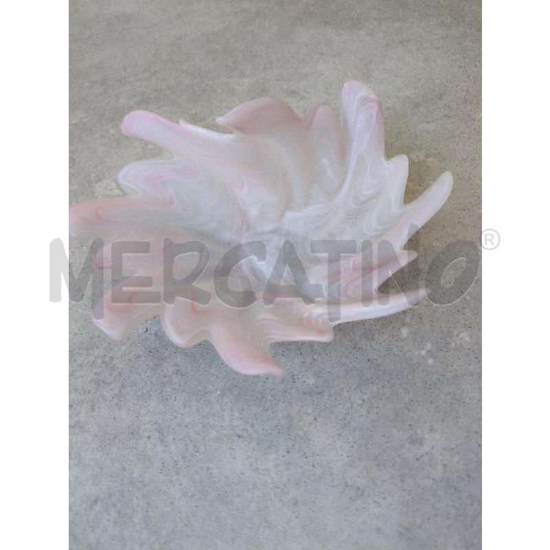 CIOTOLA DECORATIVA IN VETRO BIANCO E ROSA | Mercatino dell'Usato Lugagnano di sona 2