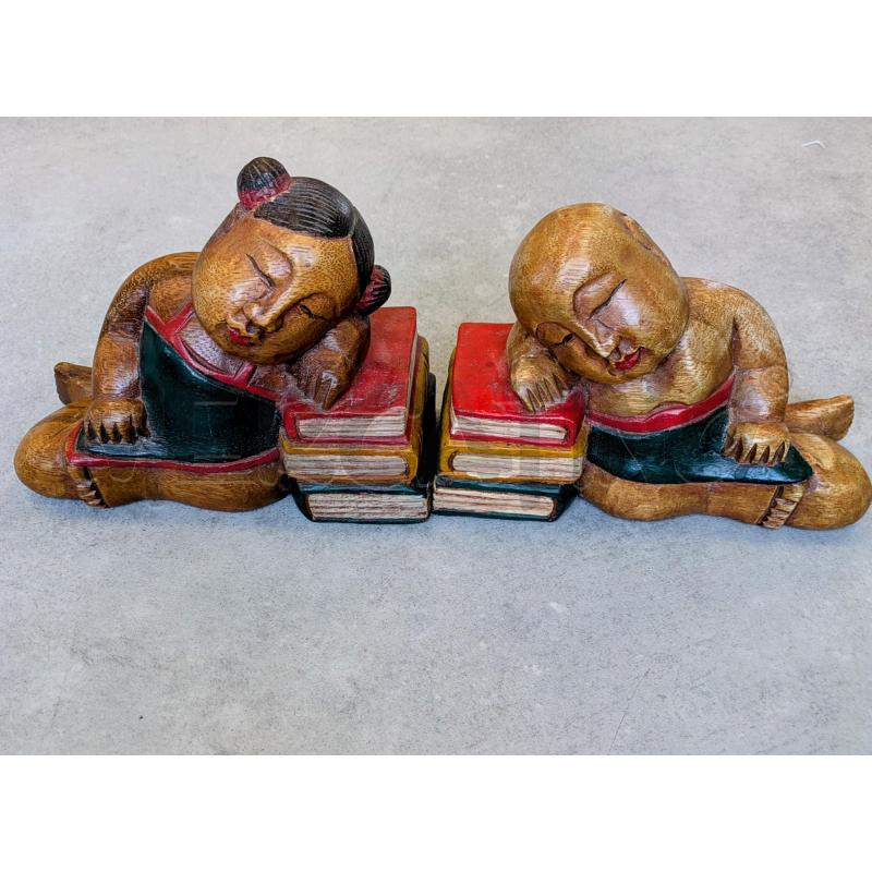 FERMA LIBRI STATUINE IN LEGNO  | Mercatino dell'Usato Lugagnano di sona 1