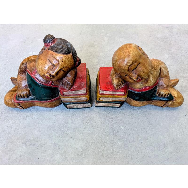 FERMA LIBRI STATUINE IN LEGNO  | Mercatino dell'Usato Lugagnano di sona 2