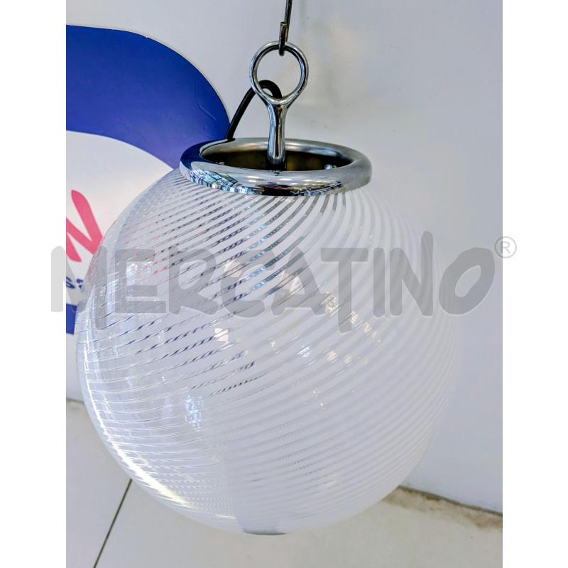 LAMPADA A SOSPENSIONE VETRO RIGHE BIANCHE  | Mercatino dell'Usato Lugagnano di sona 3