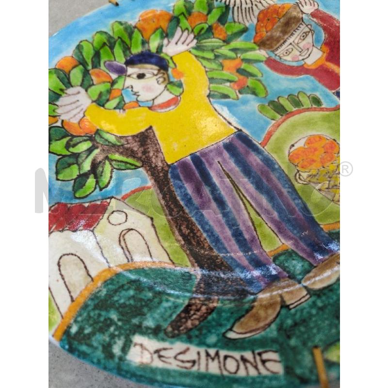 PIATTO DECORATIVO DESIMONE SCENA RACCOLTA DELLE ARANCE  | Mercatino dell'Usato Lugagnano di sona 3