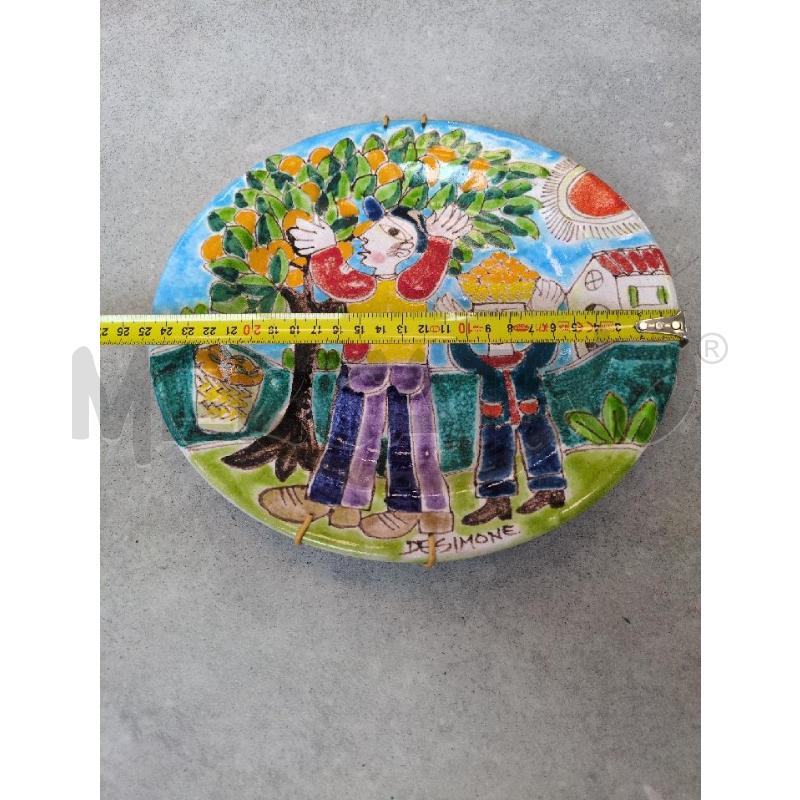PIATTO DECORATIVO DE SIMONE SCENA RACCOLTA DELLE ARANCE  | Mercatino dell'Usato Lugagnano di sona 2