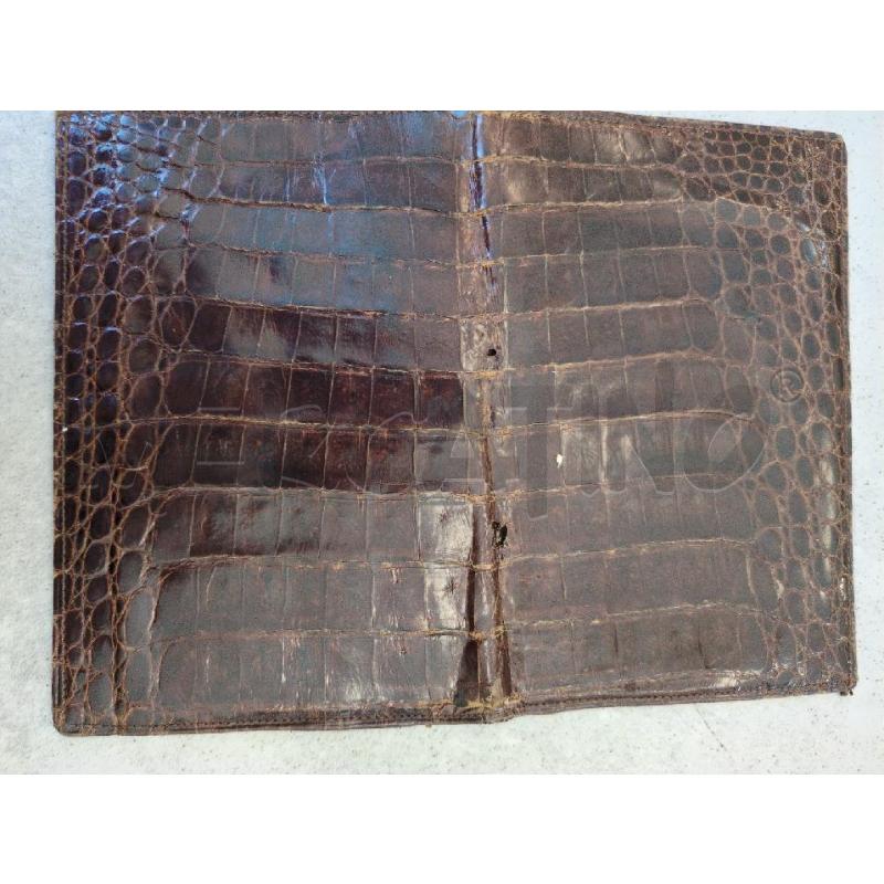 PORTA FOGLIO CROCO LEGITIMO MARRONE  | Mercatino dell'Usato Lugagnano di sona 2