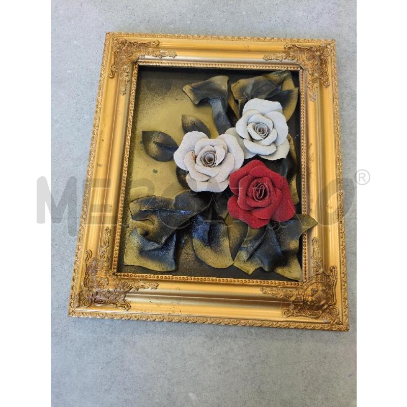 QUADRO ARTG. ROSE IN CUOIO  | Mercatino dell'Usato Lugagnano di sona 1