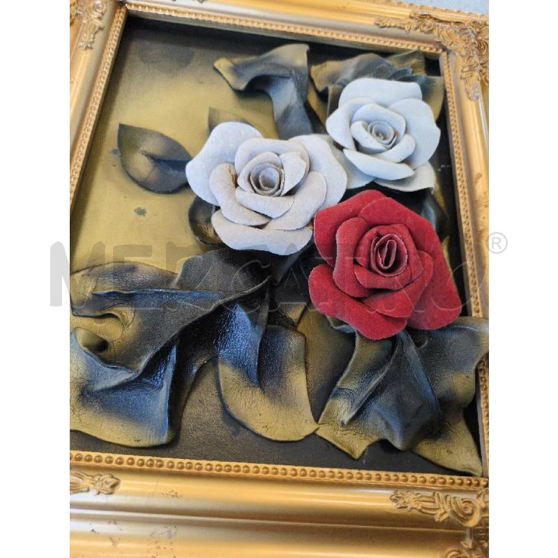 QUADRO ARTG. ROSE IN CUOIO  | Mercatino dell'Usato Lugagnano di sona 3