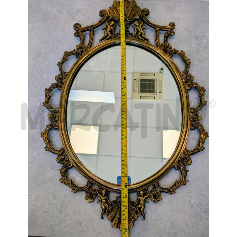 SPECCHIO OVALE VINTG. METALLO DORATO DECÒ FLOREALE  | Mercatino dell'Usato Lugagnano di sona 5