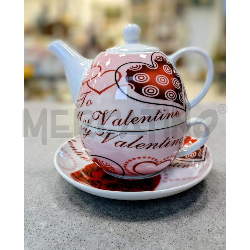 TEIERA TEMA VALENTINO CON PIATTO  | Mercatino dell'Usato Lugagnano di sona 1