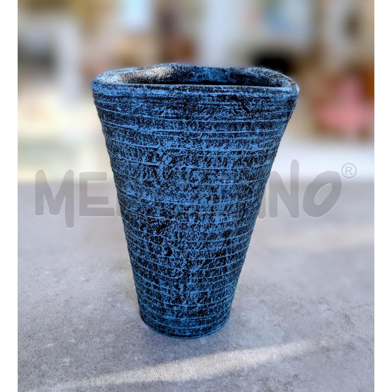 VASO BLU EFFETTO INVECCHIATO  | Mercatino dell'Usato Lugagnano di sona 2