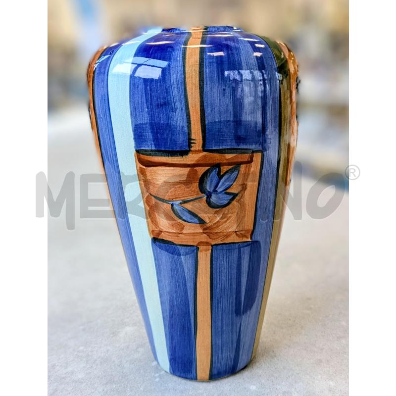 VASO CERAMICA TONI BLU STRISCE ARANC. | Mercatino dell'Usato Lugagnano di sona 2