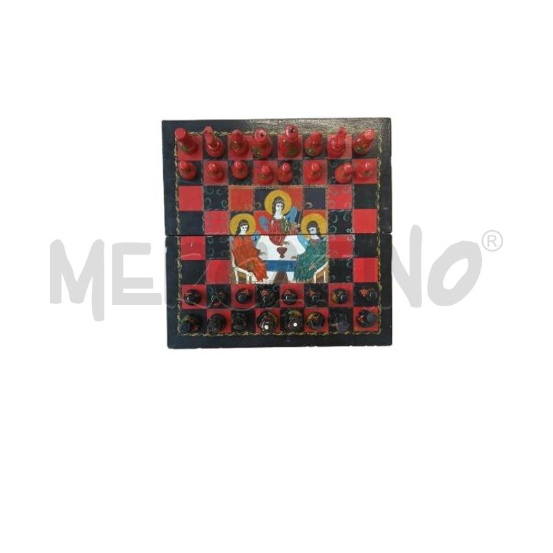 SCACCHIERA LEGNO ROSSO DIPINTA  | Mercatino dell'Usato Viterbo 1