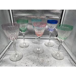 StarLuckINT Set di 6 calici da vino colorati con design in rilievo, 10 once  in vetro, per succhi di frutta, matrimoni, bicchieri da vino (colore: blu,  dimensioni: serpentina) : : Casa e cucina