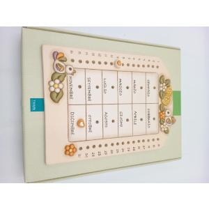 Calendario perpetuo da parete in ceramica Country con coccinella